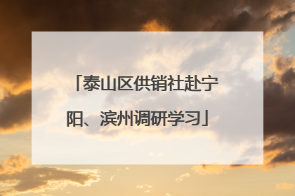 泰山区供销社赴宁阳、滨州调研学习